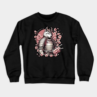 Wolf Samurai | Japanese Art | Cherry Blossom Crewneck Sweatshirt